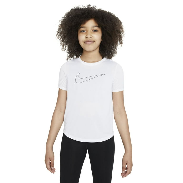 Girls 7 16 Nike Dri FIT One Top Color White Black Size M PLUS Walmart