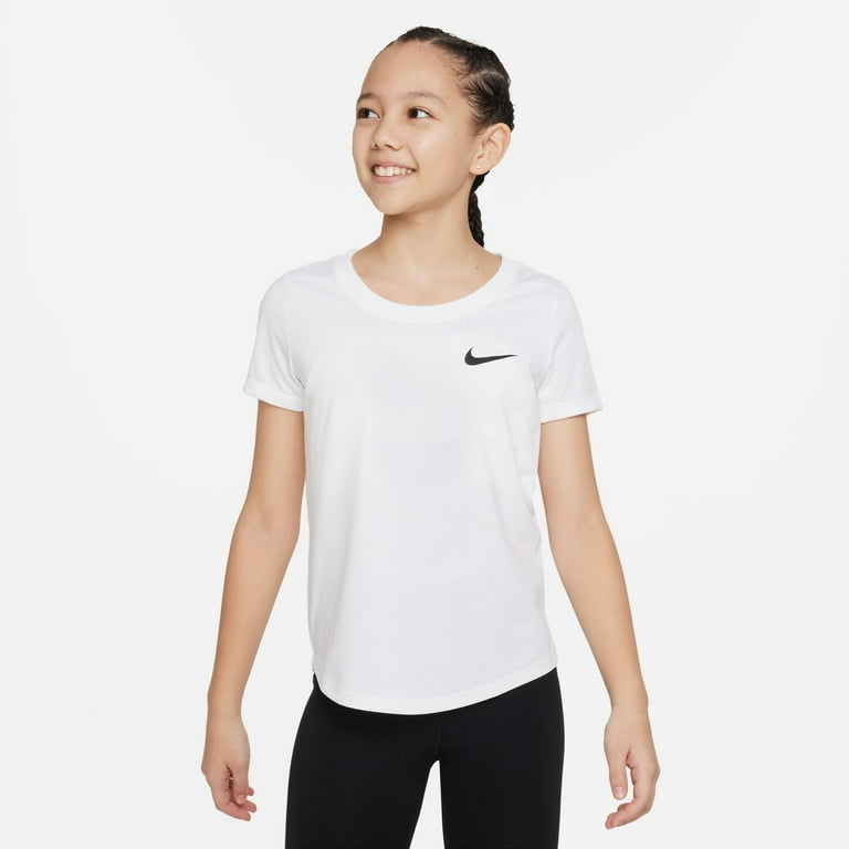 Girls 7-16 Nike Dri-FIT Training Tee Color: White Black Size: X - Main Image