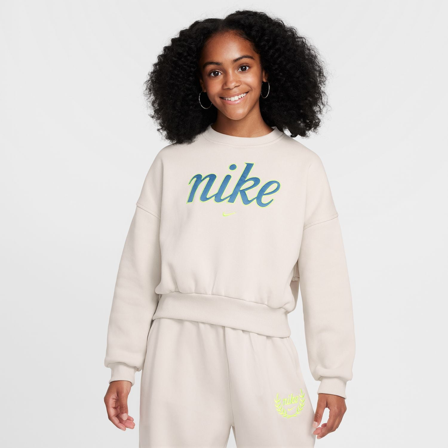 Girls 7 16 Nike Sportswear Club Fleece Crewneck Sweatshirt Color Beige Size LARGE Walmart