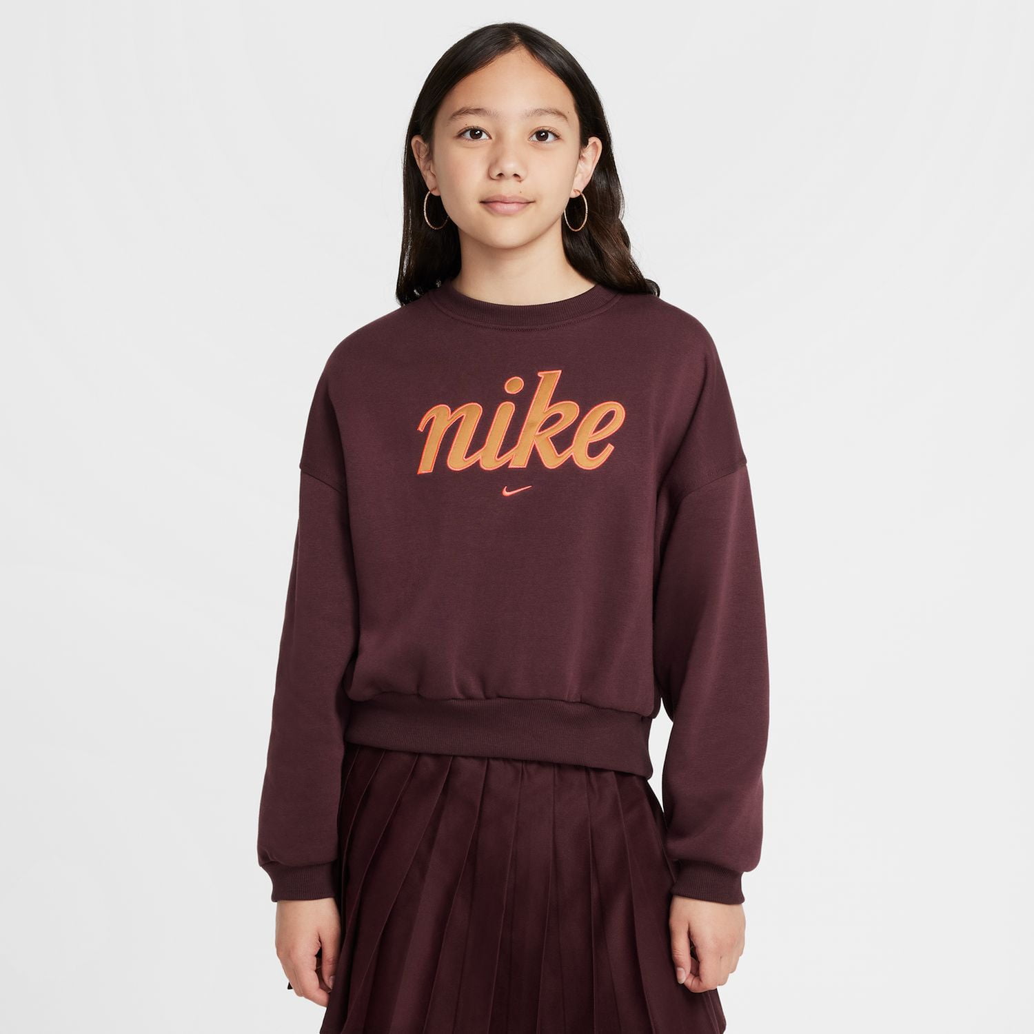 burgundy nike jumper womens