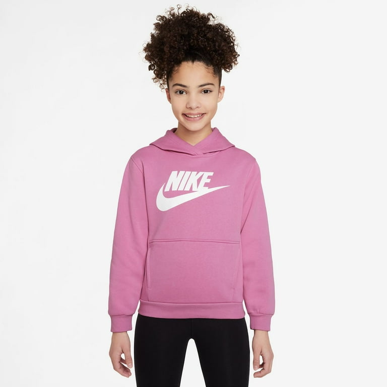 Girls 7 16 Nike Sportswear Club Fleece Graphic Hoodie Color Pink Size X LARGE