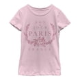 thumbnail image 1 of Girl's Lost Gods Bonjour Paris France Graphic Tee Light Pink Large, 1 of 3