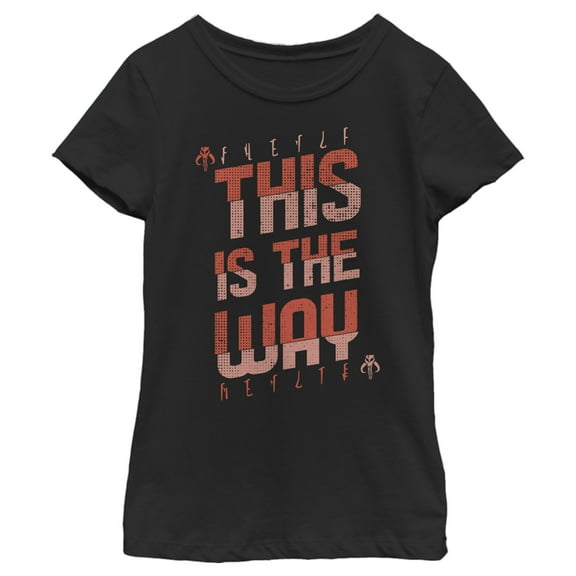 Girl's Star Wars: The Mandalorian This is the Way Red Quote  Graphic Tee Black Medium