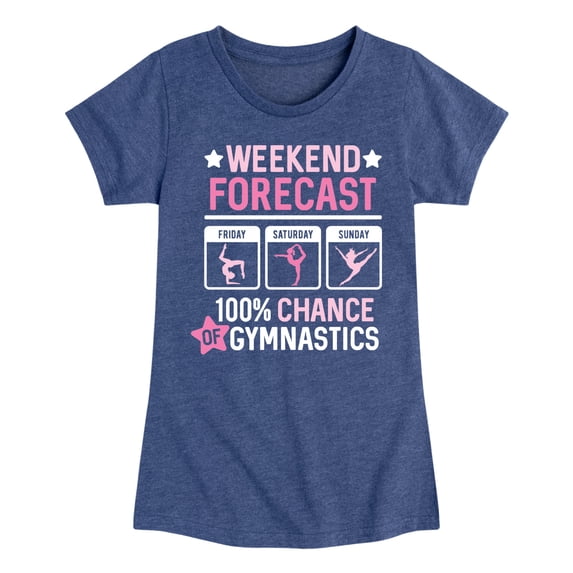 Instant Message - Weekend Forecast Gymnastics - Youth Girls Fitted Short Sleeve T-Shirt