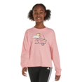 thumbnail image 1 of Girls 7-16 adidas Crewneck Long Sleeve T-Shirt in Regular & Plus Size Color: Semi Pink Size: MEDIUM, 1 of 4