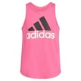 thumbnail image 1 of Girls 7-16 adidas Curved Hem Tank Color: Pulse Magenta Size: LARGE, 1 of 5