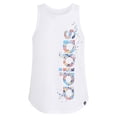 thumbnail image 1 of Girls 7-16 adidas Curved Hem Tank Color: White Multi Size: LARGE, 1 of 5