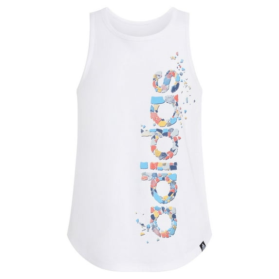 Girls 7-16 adidas Curved Hem Tank Color: White Multi Size: LARGE