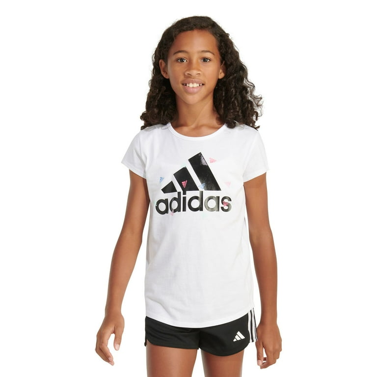 Girls 7 16 adidas Essential Graphic Tee in Regular Plus Size Color White Size S PLUS Walmart
