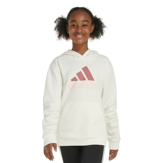 Girls 7-16 adidas Essential Heather Graphic Hoodie in Regular & Plus Size Color: Off White Size: LARGE