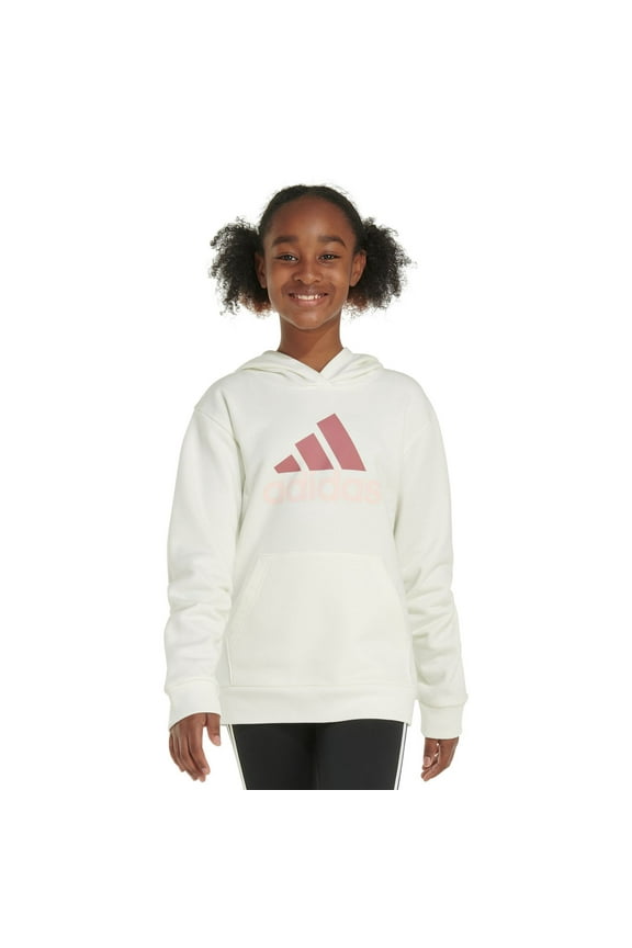Girls 7-16 adidas Essential Heather Graphic Hoodie in Regular & Plus Size Color: Off White Size: MEDIUM
