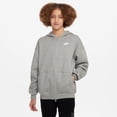 thumbnail image 1 of Girls 7-20 Nike Sportswear Club Fleece Oversized Full-Zip Hoodie Color: Dk Grey Heather Size: SMALL, 1 of 4