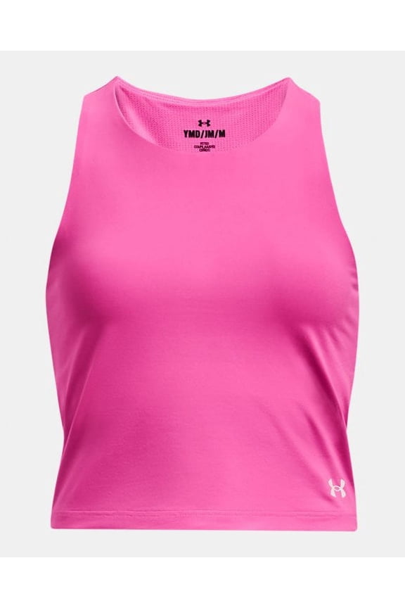 Girls 7-20 Under Armour Motion Crop Tank Top Color: Pink Rebel Size: X LARGE