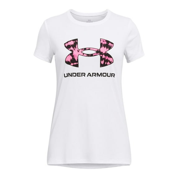 Girls 7-20 Under Armour Tech™ Print Big Logo Tee Color: White Size: MEDIUM