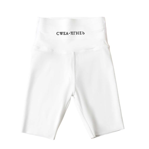 Girls 7'' High Waisted Black Biker Shorts, Athletic Running Yoga Shorts for Kids Teen Years 3-15 White
