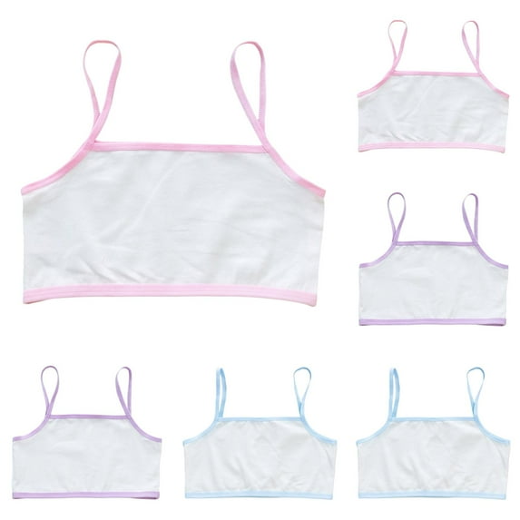 Girls' 8-12 Years Multi Pack Cotton Built -Up Stretch Sports Bra Available in 6 Packs