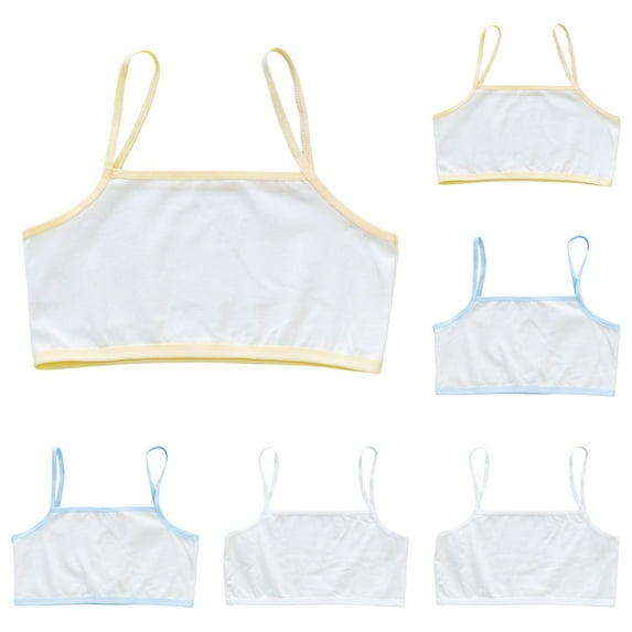 Girls' 8-12 Years Multi Pack Cotton Built -Up Stretch Sports Bra Available in 6 Packs