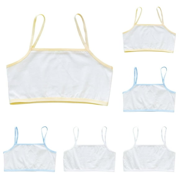 Girls' 8-12 Years Multi Pack Cotton Built -Up Stretch Sports Bra Available in 6 Packs