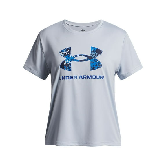 Girls 7-18 Under Armour Tech™ Print Fill Short Sleeve T-Shirt Color: Blue Calm Size: SMALL