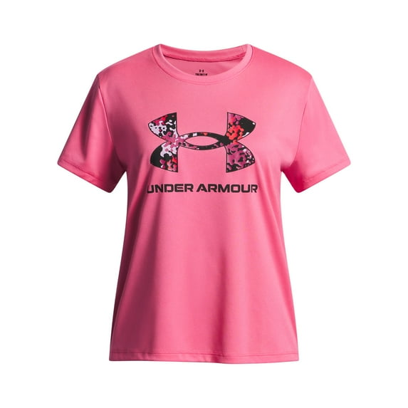 Girls 7-18 Under Armour Tech™ Print Fill Short Sleeve T-Shirt Color: Super Pink Size: X LARGE