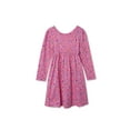 thumbnail image 1 of Lands' End Girls Long Sleeve Gathered Waist Jersey Dress, 1 of 4