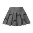 thumbnail image 1 of Girls A-Line Pleated Skirts Girls Pleated Mini Skirt, Kids High Waist School Uniform Skirts Built in Shorts, A-Line Mini Skirts Toddler Baby Girls Skirts Gray 4Y, 1 of 7