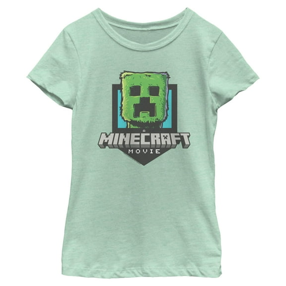 Girls A Minecraft Movie Creeper Movie Logo T Shirt