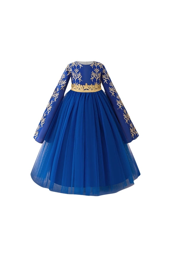 Girls Abaya Muslim Prayer Dresses Plain Baby Girls Abaya Dress Eid Maxi Dresses Kids Crewneck Long Sleeve Ramadan Prayer Abaya for Kids Muslim Girls Dress Blue 6-7 Years