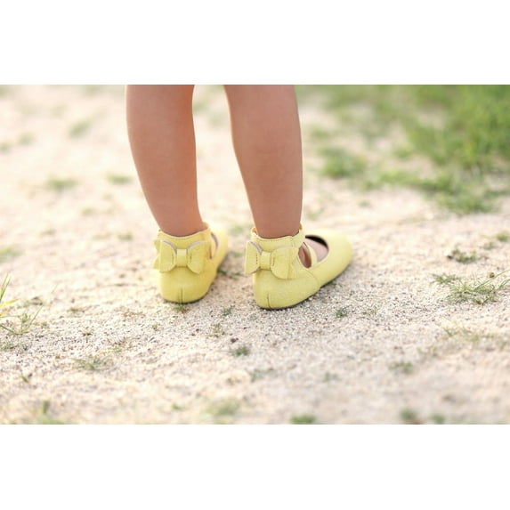 Girls Abigale bow back zip up ballet flats Shimmer suede, hot pink glitter 8 toddler