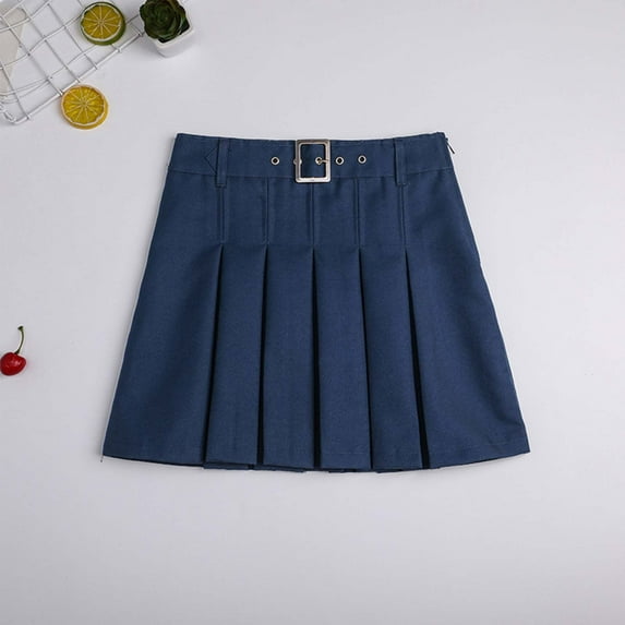 Girls' Active Casual Mini Navy Skirt Pleated Stretch Waist Uniform Skirts 16-17 Years