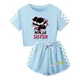 thumbnail image 1 of Girls Active Outfit – Kids Ninja Kidz Crop Tee and Shorts Set – Sportswear for Summer Fun, 1 of 4