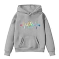 thumbnail image 1 of Girls' Active Pullover New Girls Oversized Hoodie Casual Print Hooded Sweatshirt for Kids and Girls Fall Winter Drawstring Pullover Tops with Pocket New Gray 7 Years, 1 of 3