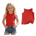 thumbnail image 1 of Girls Active Quick Dry Tank Top Kids Sleeveless Red Undershirt Girls Athletic Dance Performance Tops 9-10 Years, 1 of 5