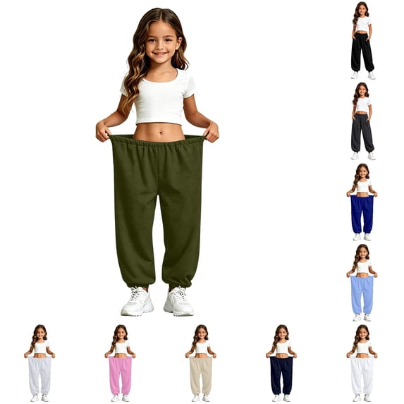 Girls Active Sweatpants Athletic Performance Joggers with Pockets Size 10-11 Years