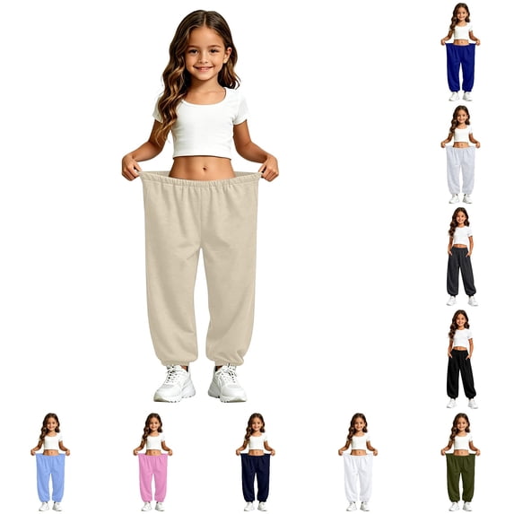 Girls Active Sweatpants Athletic Performance Joggers with Pockets Size 6-7 Years