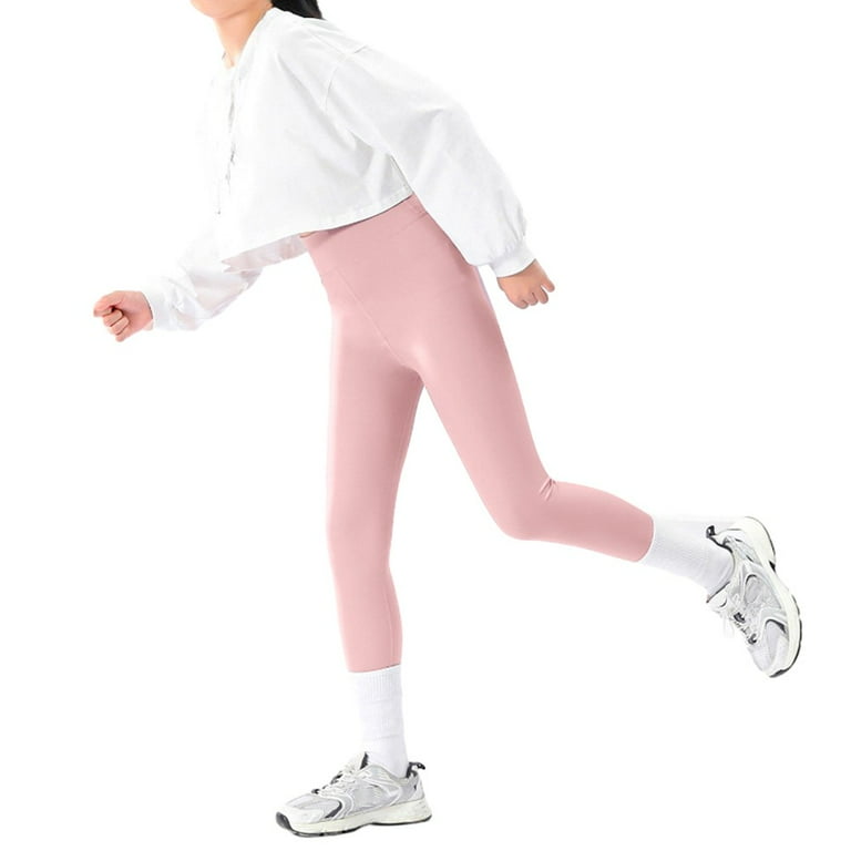 Eleanos Girls Active Workout Leggings Multi Color High Waisted Athletic Leggings Dance Yoga Pants for Kids 4 10 Years