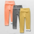 thumbnail image 1 of Girls' Activewear Leggings New 3pc Baby Girl Boy High Waist Sweatpants Solid Color Elastic Pants Fleece Lined Leggings Sky Blue 6 Years, 1 of 3