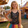 thumbnail image 1 of Girls Adjustable Elastic Band Sequin Crop Top for Children and Carnival Party Wear T-Shirts Kids Short Sleeve Crewneck Solid Basic Tees Casual Tops, 1 of 3