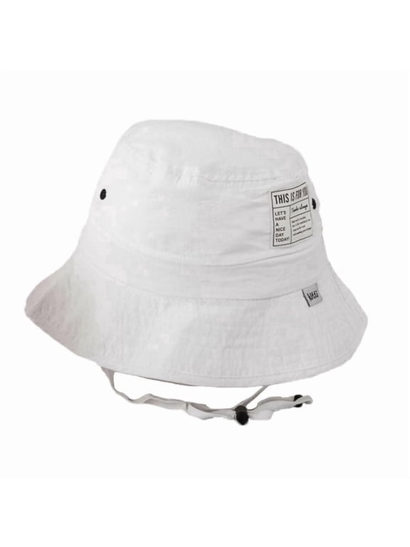 Girls Adjustable Wide Brim Sun Hat, White – Lightweight Summer Beach Cap with Sun Protection for Ages 6-8