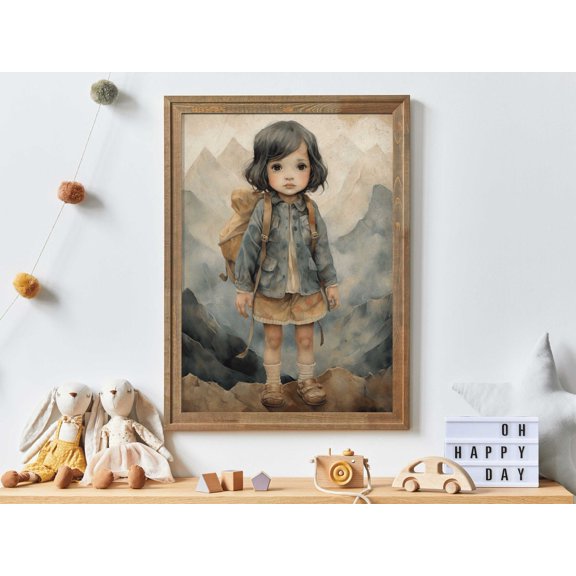 Girls Adventure Toddler Decor, Vintage Nursery Wall Art, Adventure Theme, Girl Adventure Print, Girl'S Room Decor, Girl Wall Art Wall Art, Modern Wall Decor, 8x12 UNFRAMED