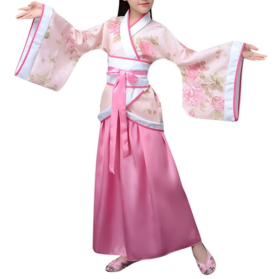Girls' Ancient Chinese Traditional Hanfu Outfit Kids Performance Dress Festival Party Photo Attire