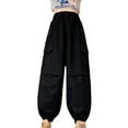 thumbnail image 1 of Girls And Boy Overalls Spring And Autumn Girls Big Children's Casual Pants 2024 New Children's Loose Cargo Pants Autumn Clothing 6 Years-7 Years Black, 1 of 6