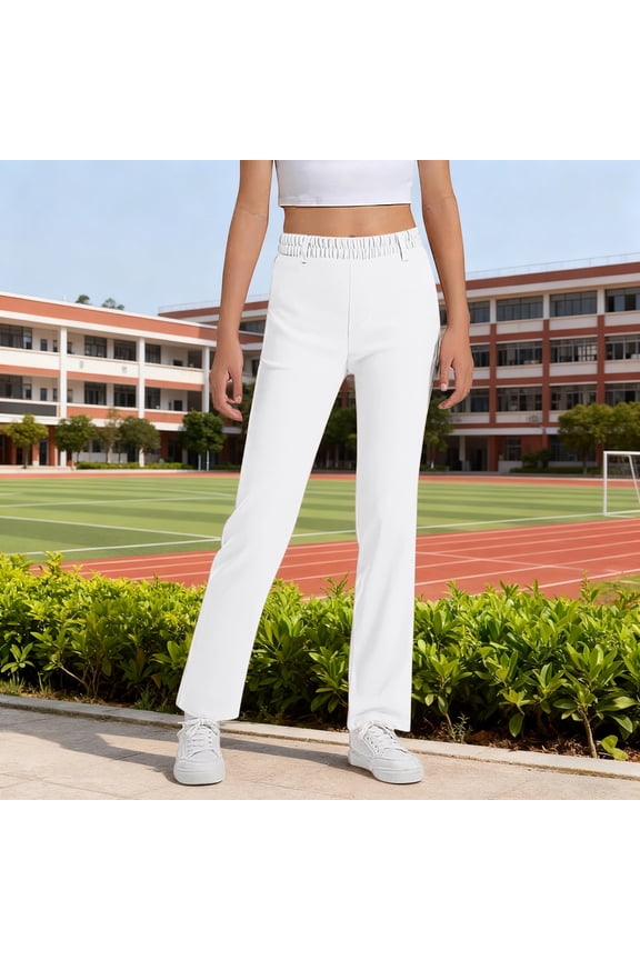 Girls And Boys Pants Kids Dress Pants High Stretchy With Pockets Size 5 16 Years