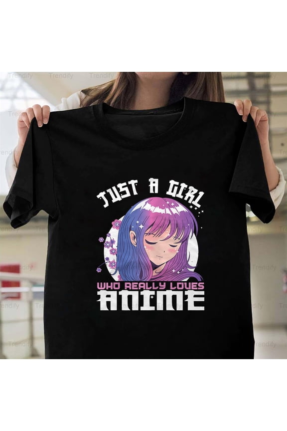Girls Anime Tee Funny Japanese Cartoon Parody Sarcastic Humor H31223 T-Shirt, for Men and Women, Up to Size 5XL