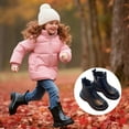 thumbnail image 1 of Girls Ankle Boots Fall Winter Combat Boots Non- Short Booties Side Zipper (Black 10.5-11 Years), 1 of 8