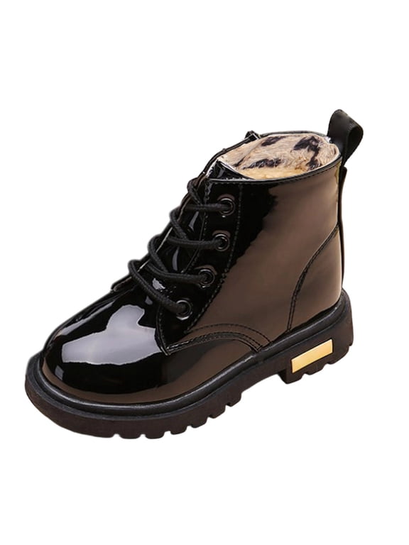 Girls Ankle Boots Outdoor Winter Girls Warm Winter Boot Shoes Nonâ Outsole Laceâup Casual Daily Low Heel Girls Winter Casual Boot Shoes
