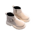 thumbnail image 1 of Girls Ankle Boots Side Zipper Kids Comfortable Slip on Booties for Toddler Little Kid Big Kids, 1 of 9
