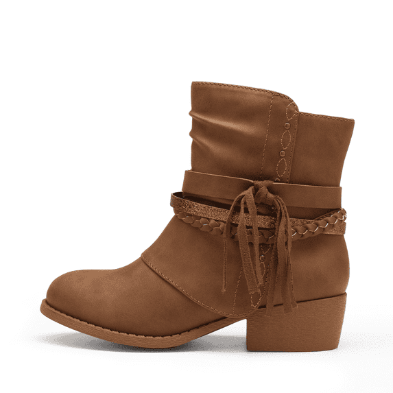 Girls Ankle Boots Side Zipper Low Heel Comfortable Casual Shoes for Toddler Little Kid Big Kid Non Slip Sole