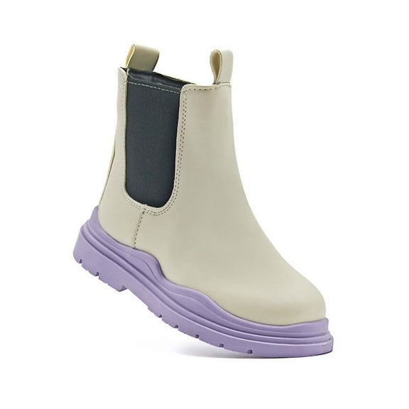Girls Ankle Boots for Kids Side Zipper Dress Booties Comfortable Low Heel Fashion Casual Boot Indoor Outdoor