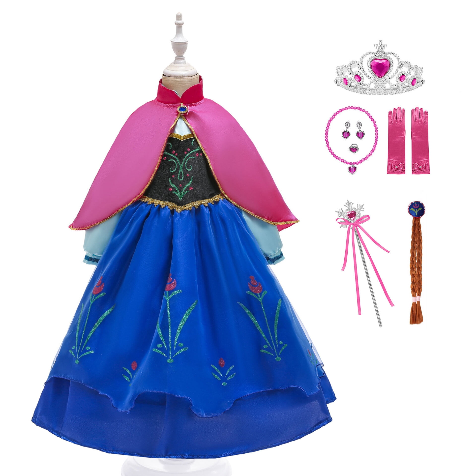 frozen anna christmas dress Disney Store Anna Deluxe Winter Dress Costume Olaf Frozen Adventure Size  7/8